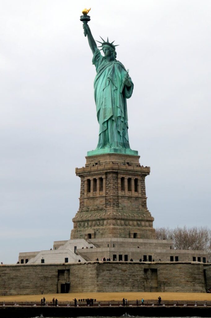 The Statue of Liberty in New York Harbor.